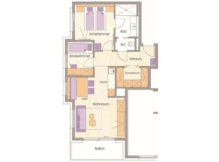 Grundriss Apartment Gamskar und Graukogel Hotel Sendlhofer's Bad Hofgastein